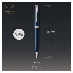 Ручка шариковая Parker "Sonnet Subtle Blue CT" черная, 1,0мм, поворот., подарочная упаковка Ручка шариковая Parker "Sonnet Subtle Blue CT" черная, 1,0мм, поворот., подарочная упаковка - фото 3
