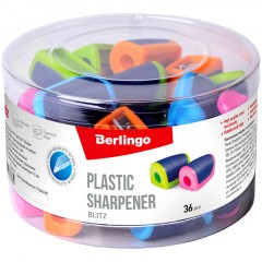 Точилка пластиковая Berlingo "Blitz" 1 отверстие, ассорти, дисплей - фото 8