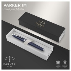 Ручка-роллер Parker "IM Matte Blue CT" черная, 0,8мм, подарочная упаковка - фото 2