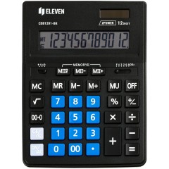 Калькулятор настольный Eleven Business Line CDB1201-BK/BL, 12 разрядов, двойное питание, 155*205*35мм, черный/синий Калькулятор настольный Eleven Business Line CDB1201-BK/BL, 12 разрядов, двойное питание, 155*205*35мм, черный/синий - фото 2