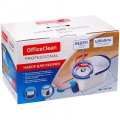 Набор для уборки OfficeClean Professional ведро 5л с отжимом и педалью, швабра с круглой насадкой - фото 6