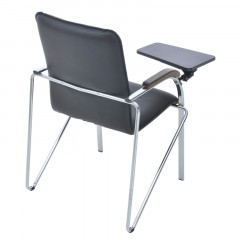 Стул Helmi HL-F05 "Самба СТ" со столиком, каркас металл хром, экокожа, черный, орех BOX1 - фото 4