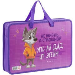 Папка с ручками А4 Мульти-Пульти "Упс", пластик, на молнии, 70мм - фото 2