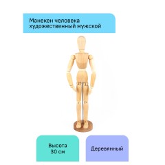 Манекен человека художественный Гамма "Студия", мужской, деревянный, 30см Манекен человека художественный Гамма "Студия", мужской, деревянный, 30см - фото 2