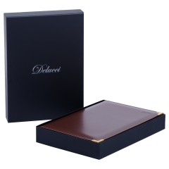 Ежедневник датированный 2026г., А4-(В5), 184л., Delucci, Гладкая кожа, зол. срез, коричневый - фото 2