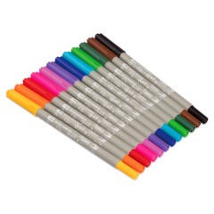 Набор двухсторонних маркеров-кистей JOVI "Lettering", 12цв., на водной основе, кисть/пулевидный - фото 2