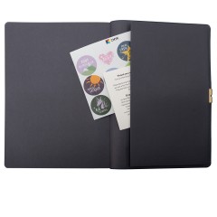 Ежедневник недатированный, А5, 136л., кожзам, Berlingo "Casual Gold", с резинкой, черный, золотой срез - фото 6