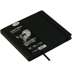 Скетчбук 80л., 200*200 Гамма "Студия", черный, твердая обложка, на резинке, черная, 140г/м2 - фото 2