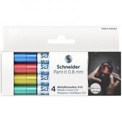 Набор маркеров для декорирования Schneider "Paint-It 010" 04цв., металлик, 0,8мм - фото 3