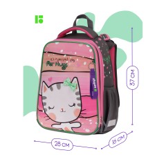 Ранец Berlingo Expert "Cat Hugs" 37*28*16см, 2 отделения, 2 кармана, анатомическая спинка - фото 3