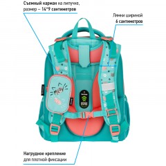 Ранец Berlingo Expert Max "Kittens green" 37*28*16см, 2 отделения, анатомическая спинка, дождевик в комплекте - фото 6