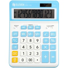 Калькулятор настольный Eleven CDC-120-WH/CY, 12 разрядов, двойное питание, 155*206*38мм, белый/синий Калькулятор настольный Eleven CDC-120-WH/CY, 12 разрядов, двойное питание, 155*206*38мм, белый/синий - фото 2