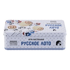 Игра настольная ТРИ СОВЫ "Русское лото", с бочонками, металлическая коробка - фото 9