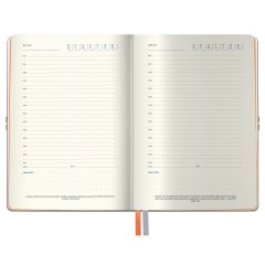 Ежедневник недатированный, А5, 136л., кожзам, Berlingo "Casual", с резинкой, светло-серый, оранжевый срез - фото 4