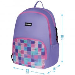Рюкзак Berlingo Light "Squares" 39,5*28*16см, 2 отделения, 3 кармана, уплотненная спинка Рюкзак Berlingo Light "Squares" 39,5*28*16см, 2 отделения, 3 кармана, уплотненная спинка - фото 2