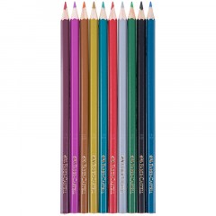 Карандаши цветные Faber-Castell, 10цв., металлик, заточен., картон. упаковка Карандаши цветные Faber-Castell, 10цв., металлик, заточен., картон. упаковка - фото 2