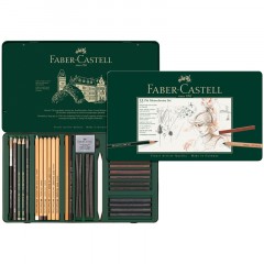 Набор художественных изделий Faber-Castell "Pitt Monochrome", 33 предмета, метал. коробка Набор художественных изделий Faber-Castell "Pitt Monochrome", 33 предмета, метал. коробка - фото 2