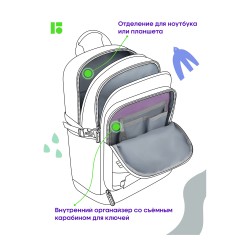 Рюкзак Berlingo Street Style "Grape", 41*28*17см, 3 отделения, 2 кармана, уплотненная спинка - фото 7