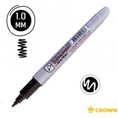 Маркер перманентный CROWN "Multi Marker Super Slim", ЧЕРНЫЙ, тонкий, 1 мм, P-505F - фото 2