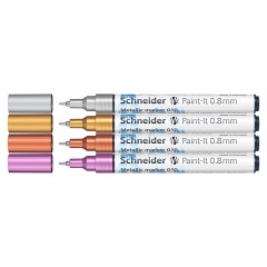 Набор маркеров для декорирования Schneider "Paint-It 010" 04цв., металлик, 0,8мм Набор маркеров для декорирования Schneider "Paint-It 010" 04цв., металлик, 0,8мм - фото 2
