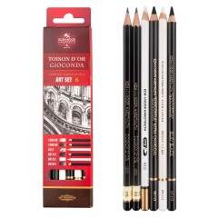 Набор графических материалов в карандаше Koh-I-Noor "Toison D`or & Gioconda 9035", 6шт., картон. упак., европодвес Набор графических материалов в карандаше Koh-I-Noor "Toison D`or & Gioconda 9035", 6шт., картон. упак., европодвес - фото 3