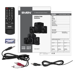 Колонки Sven MS-304, 2*10W+Subwoofer 20W, деревянный корпус, Bluetooth, FM, LED-дисплей, пульт, USB, SD, черный - фото 7