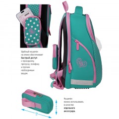 Ранец Berlingo Nova "Curious cat" 37*28*18см, 2 отделения, 2 кармана, анатомическая спинка - фото 3