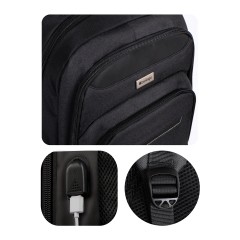 Рюкзак Berlingo City "Strict black" 42*29*17см, 2 отделения, 3 кармана, отделение для ноутбука, эргономическая спинка - фото 7