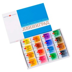 Акварель ЗХК "Ленинград-2", художественная, 16цв., без кисти, картон