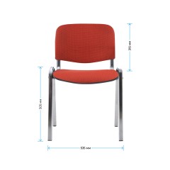 Стул Helmi HL-F01 "Изо", каркас хром, обивка ткань красная с черным - фото 3