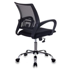 Кресло оператора Helmi HL-M95 (695) "Airy", СН, спинка сетка черная/сиденье ткань TW черная, механизм качания - фото 4