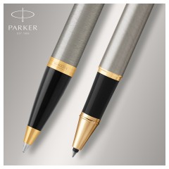 Набор Parker "IM Brushed Metal GT": ручка шариковая, 1,0мм и ручка-роллер, 1,0мм, подарочная упаковка Набор Parker "IM Brushed Metal GT": ручка шариковая, 1,0мм и ручка-роллер, 1,0мм, подарочная упаковка - фото 2