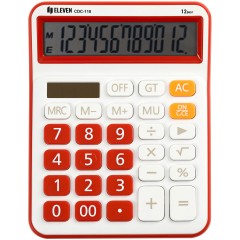 Калькулятор настольный Eleven CDC-110-WH/RD, 12 разрядов, двойное питание, 125*160*28мм, красно-белый Калькулятор настольный Eleven CDC-110-WH/RD, 12 разрядов, двойное питание, 125*160*28мм, красно-белый - фото 2