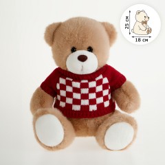 Мягкая игрушка ТРИ СОВЫ "Мишка в клетчатом свитере", 25см - фото 2