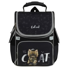 Ранец ArtSpace Junior "Cat on black" 37*28*21см, 1 отделение, 3 кармана, анатомическая спинка Ранец ArtSpace Junior "Cat on black" 37*28*21см, 1 отделение, 3 кармана, анатомическая спинка - фото 2