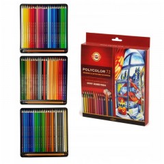 Карандаши цветные художественные Koh-I-Noor "Polycolor 3837", 72цв., заточен.+ 2 точилки+3 ч/гр. кар. 1500, картон, европодвес Карандаши цветные художественные Koh-I-Noor "Polycolor 3837", 72цв., заточен.+ 2 точилки+3 ч/гр. кар. 1500, картон, европодвес - фото 2