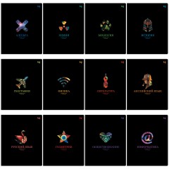 Комплект (12 шт.) предметных тетрадей 48л. BG "Информационное поле", soft-touch ламинация, выб. лак - фото 2