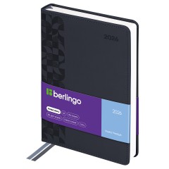 Ежедневник датированный 2026г., А5, 184л., кожзам, Berlingo "Vivella Prestige", серый