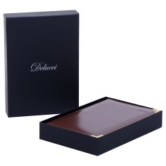 Ежедневник датированный 2026г., А6, 184л., Delucci, Гладкая кожа, зол. срез, коричневый - фото 2