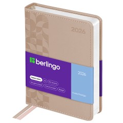Ежедневник датированный 2026г., А6, 184л., кожзам, Berlingo "Vivella Prestige", бежевый