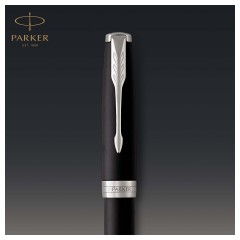 Ручка-роллер Parker "Sonnet Matte Black CT" черная, 0,8мм, подарочная упаковка - фото 5
