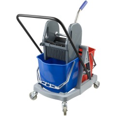 Тележка уборочная OfficeClean Professional, 2 съемных ведра 17л., механический отжим, пластиковый каркас Тележка уборочная OfficeClean Professional, 2 съемных ведра 17л., механический отжим, пластиковый каркас - фото 4