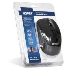 Мышь беспроводная Sven RX-305, черный, 3btn+Roll Мышь беспроводная Sven RX-305, черный, 3btn+Roll - фото 6