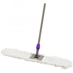 Швабра-рамка OfficeClean Professional, телеск. ручка из нерж. стали 125см, насадка МОП хлопок 80см - фото 3