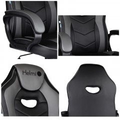 Кресло игровое Helmi HL-S15 "Skyline", экокожа, черная/серая, механизм качания Кресло игровое Helmi HL-S15 "Skyline", экокожа, черная/серая, механизм качания - фото 7