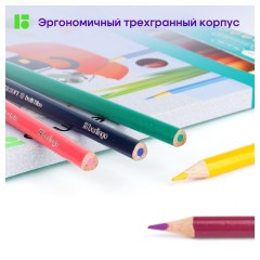 Карандаши цветные Berlingo "SuperSoft. Жил-был кот", 72цв., трехгран., заточен., картон, европодвес Карандаши цветные Berlingo "SuperSoft. Жил-был кот", 72цв., трехгран., заточен., картон, европодвес - фото 3