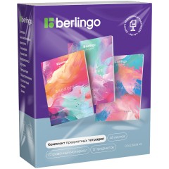Комплект (12 шт.) предметных тетрадей 48л. Berlingo "Collision XS", 80г/м2, софт-тач