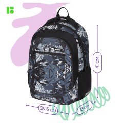Рюкзак Berlingo U4 "Grey pattern" 41*29,5*13см, 2 отделения, 3 кармана, эргономичная спинка Рюкзак Berlingo U4 "Grey pattern" 41*29,5*13см, 2 отделения, 3 кармана, эргономичная спинка - фото 3