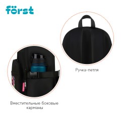 Рюкзак F?rst F-Teens "Crazy Emoji" 40*28*15см, 1 отделение, 7 карманов, уплотненная спинка - фото 6