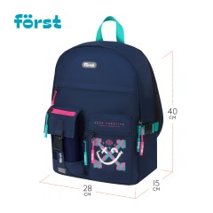 Рюкзак F?rst F-Teens "Pinky smile" 40*28*15см, 1 отделение, 7 карманов, уплотненная спинка Рюкзак F?rst F-Teens "Pinky smile" 40*28*15см, 1 отделение, 7 карманов, уплотненная спинка - фото 3